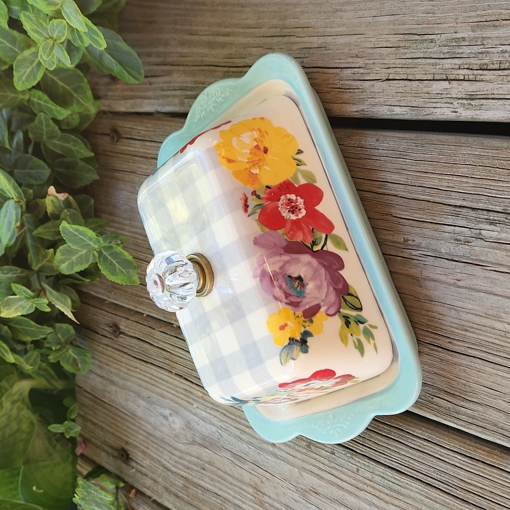 Pioneer Women Floral Butter Dish